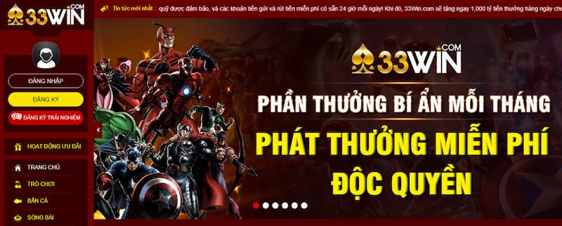 Trải nghiệm cá cược thú vị tại 33win